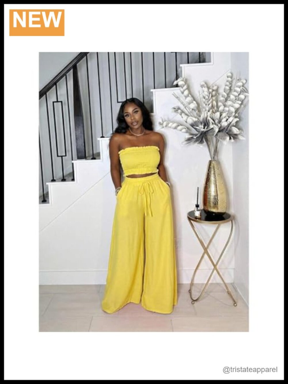 Two Piece Set Sleeveless Crop Top Wide Leg Pants Summer Beach - Picture 3 of 6